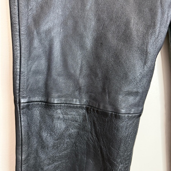First genuine leather Black bootcut Leather Pants in size 10 - Picture 2 of 12